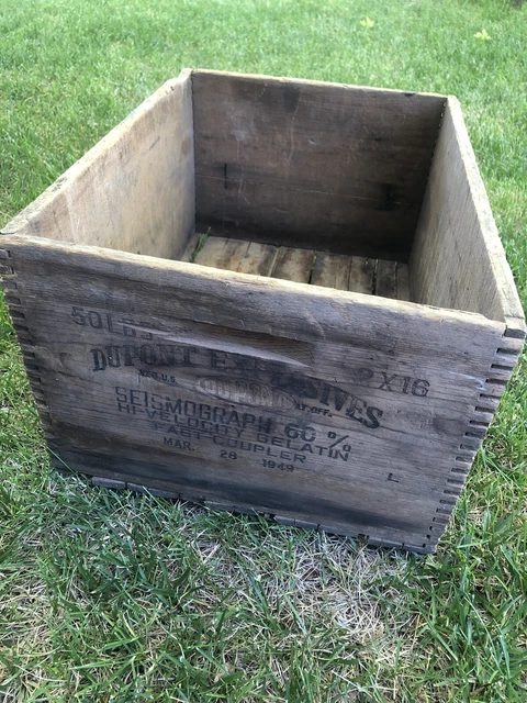 1949 Vintage Dupont Explosives Dynamite Crate | Man Cave Fathers Day