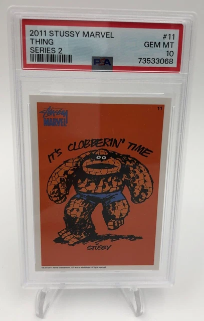 2011 STUSSY MARVEL MCU Series 1 THING #11 Card RARE POP grade PSA 10 GEM MINT