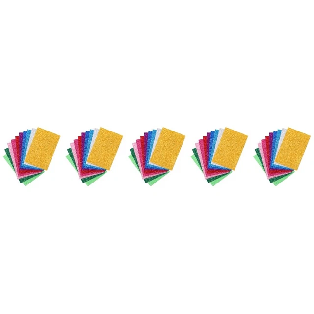 50 piezas hojas artesanales A4 papel brillante esponja hojas