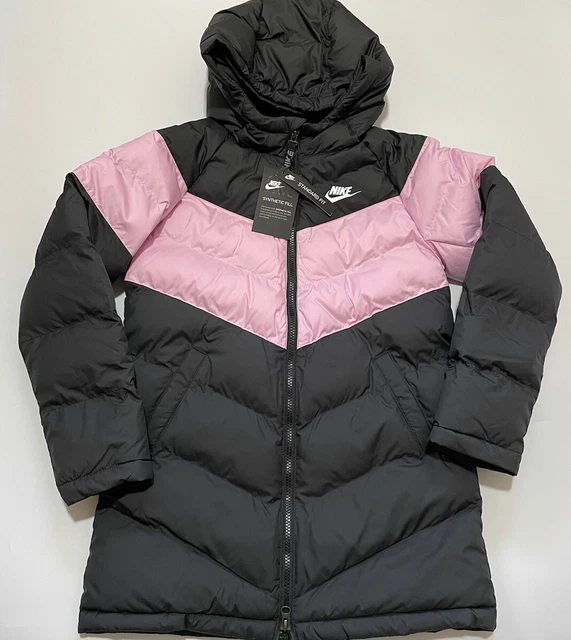 Nike Sportswear Kids Synthetic Fill Extra Long Coat Jacket Size Large Cz4056 010