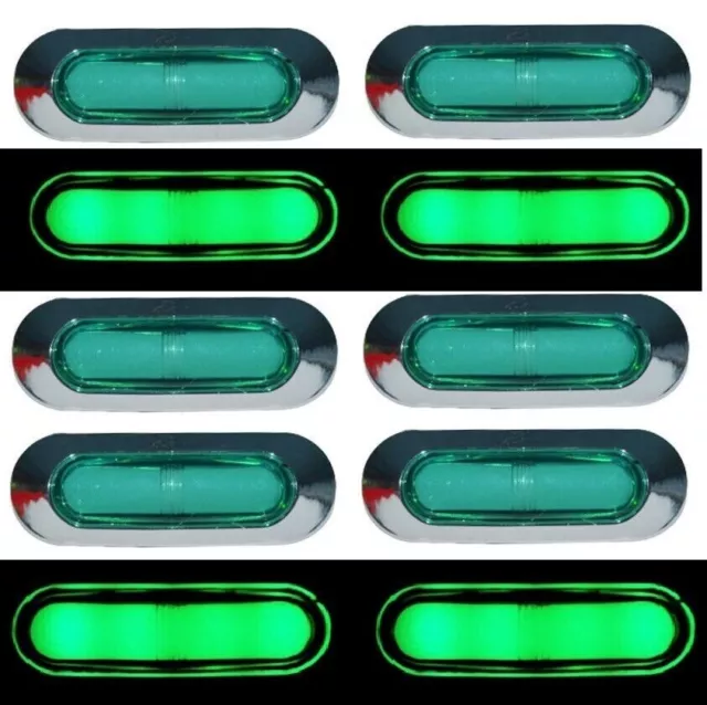 10 X Neon Grün 24V Chrom Seitenblinker LED Lichter für Scania Volvo Mann DAF Lkw