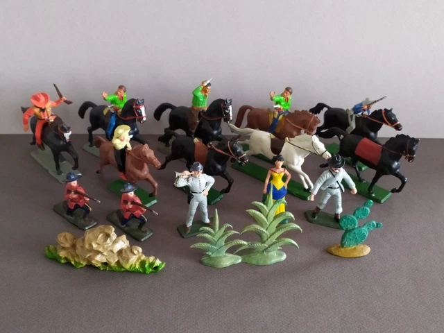 Coffret Comansi Fort-Tin - 12 Figurines Cow-boy + Décors - échelle 1/32 - Western