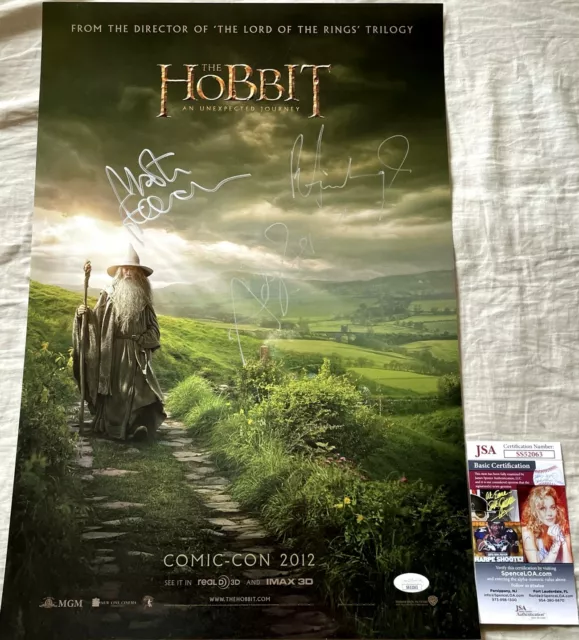 Richard Armitage Martin Freeman Andy Serkis signed Hobbit SDCC movie poster JSA