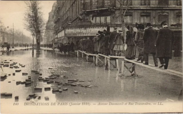 CPA AK Floodation 1900 PARIS Avenue Daumesnil Rue Traversiere FRANCE (990731)