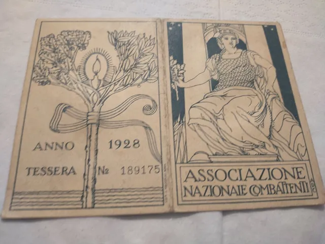 Cremona Tredossi Tessera Associazione Nazionale Combattenti 1928