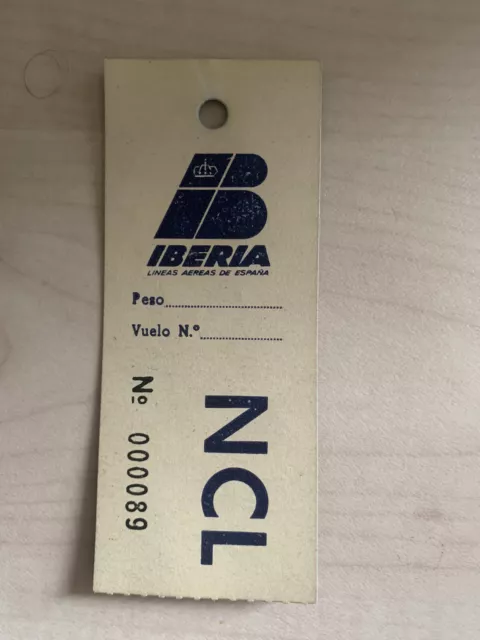 Iberia Airlines IBE Vintage Airline Baggage Tag 1970s Perhaps -Collector’s Item