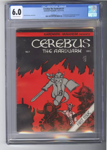 CEREBUS THE AARDVARK #1 - CGC 6.0  Off white/white pages - 1ST CEREBUS APP