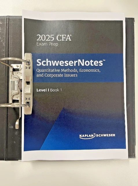 KAPLAN SCHWESER NOTES CFA Level 1 2025 (Books 1-4, Full Set, Compact ...