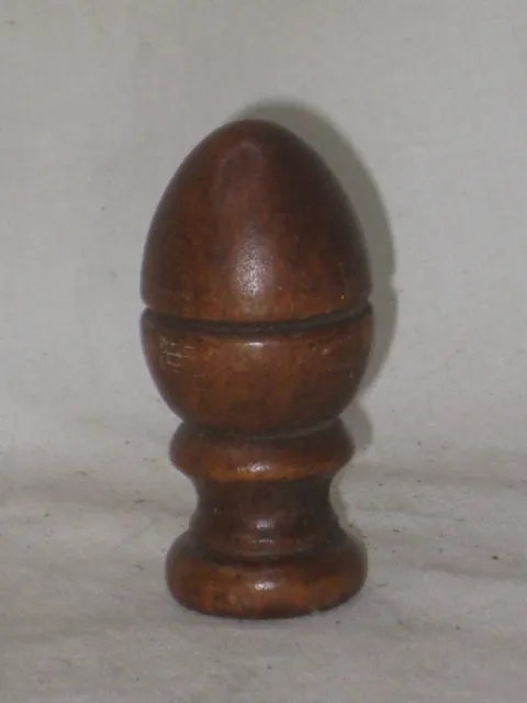 vintage wooden finial wood accent topper top part 2.25" x 1" salvaged piece