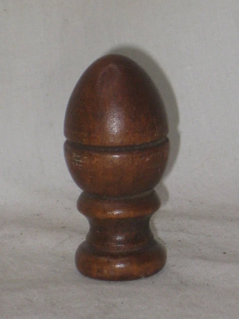 vintage wooden finial wood accent topper top part 2.25" x 1" salvaged piece
