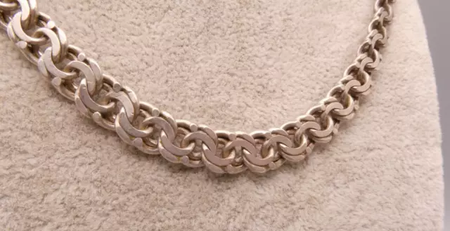Halskette Collier Silber 835 klassisches wunderbar geflochten 50iger Jahre