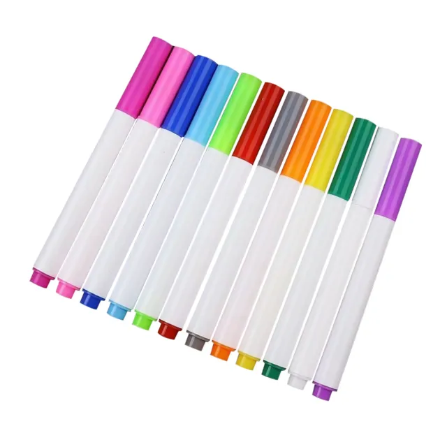 12PCS Liquid Chalk Pens Marker Colored White Board Wipe Clean Multicolor