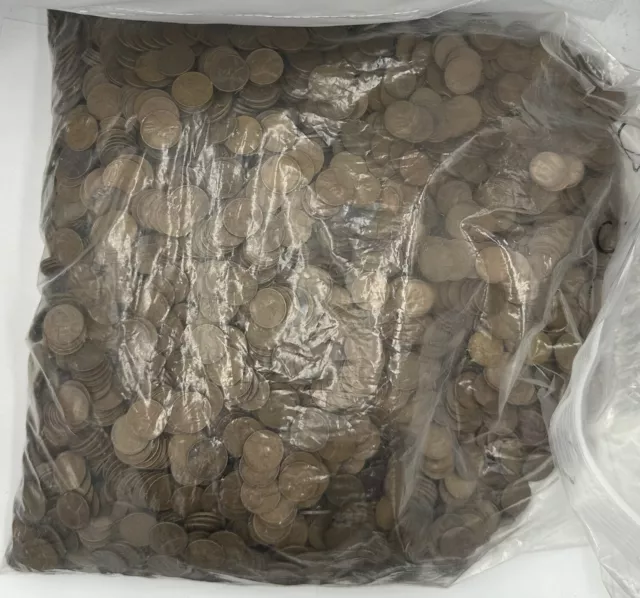 Bag of Lincoln Wheat Cent Pennies 5000 Coins
