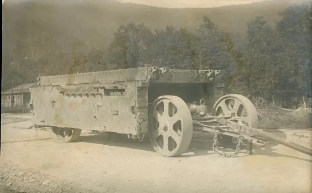 Bettungswagen für 30,5cm Mörser mit Bettung – K.u.K Truppen Rumänien 1917 Foto