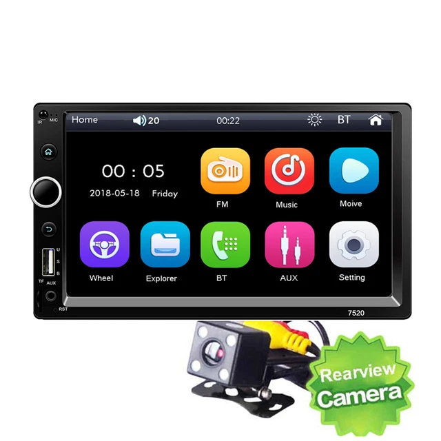 7" Double 2 DIN Car FM Stereo Radio MP5 Player Touch Screen Bluetooth AUX