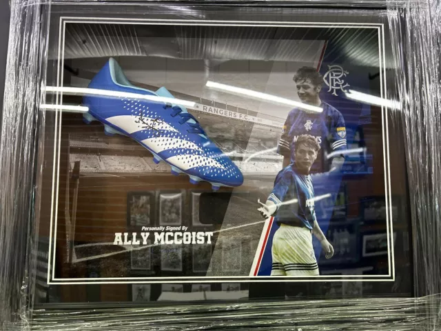 Ally McCoist Signed Framed Adidas Football Boot with COA - Rangers