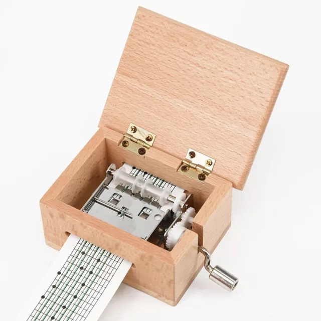 Holz Handkurbel Do It Yourself Musikbox mit Locheisen und Papierstreifen