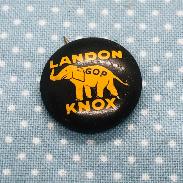 Vtg Alf Landon Frank Knox GOP Presidential Campaign Small 1/2" Button Pin
