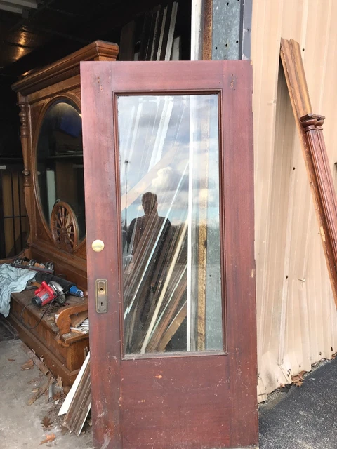 Cm 65 Antique Beveled Glass Full View Entrance Door Drip Edge 35.75 X 83.5 9