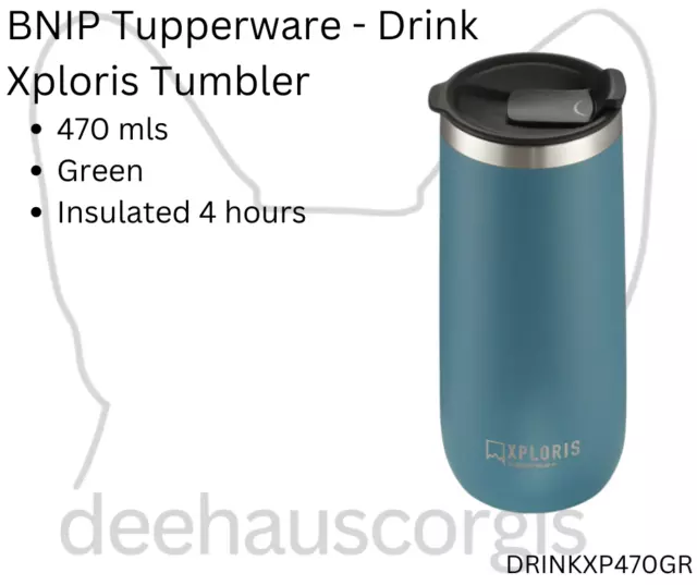 Brand New in Packaging Tupperware Xploris Tumbler - 470ml - Green