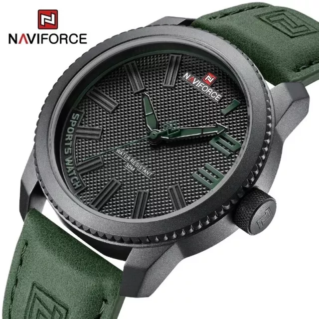 Reloj de Pulsera US Navy Hombre Naviforce Militar Estanco Cuarzo Verde Moda CL