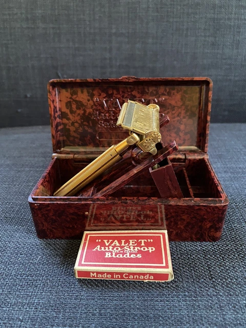 Vintage 1930s Gillette Auto Strop Safety Razor With Blades