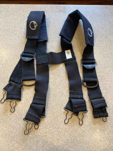 Firefighter Padded Suspenders Black Parachute Style Turnout Pants Lion Apparel