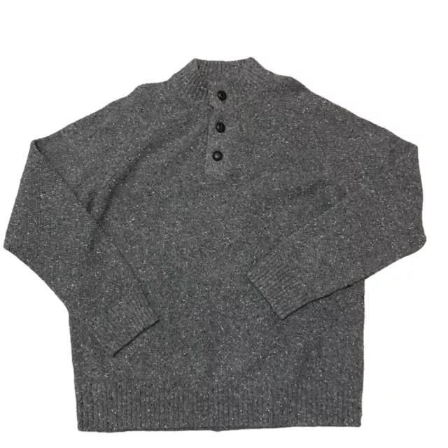 Untuckit Gardonne 41313 Men’s Size Large Lambswool Blend Gray Pullover Sweater