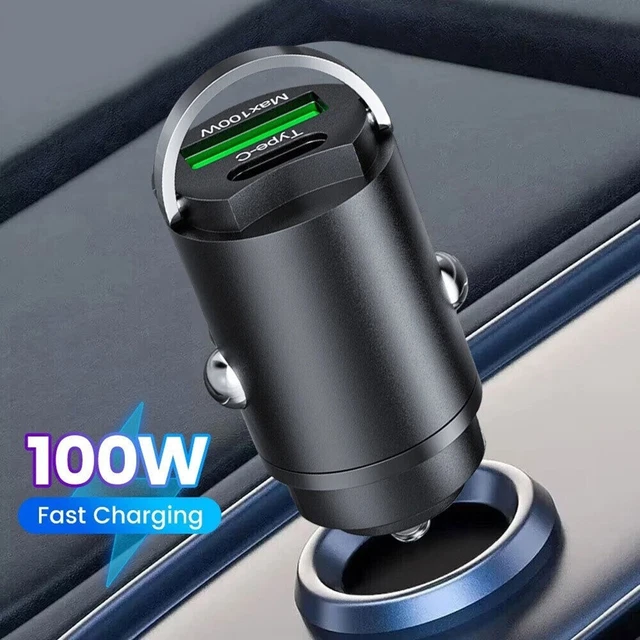 Caricabatterie interno auto nero di alta qualità tipo C QC3 0 con ricarica rapida 100 W