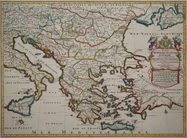 Tabula Nova Imperii Turcarum IN Europa -osmanisches Rich, Ottoman -jaillot 1705