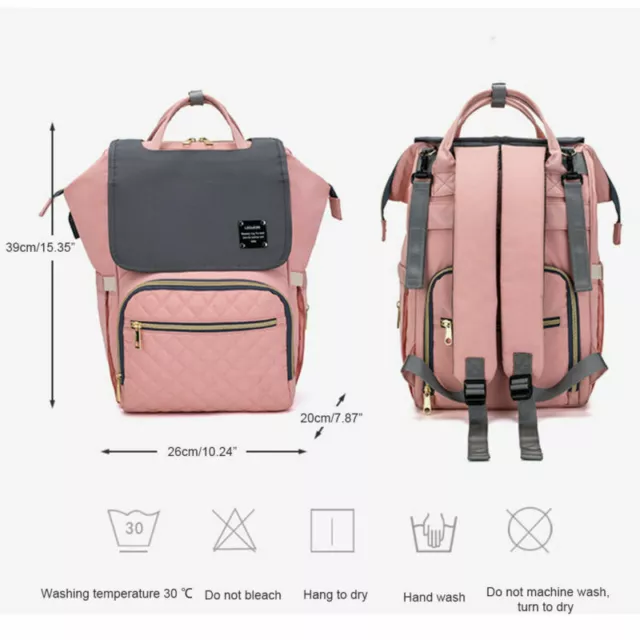 LEQUEEN 070 Mummy Baby Diaper Bag Maternity Nappy Backpack Independent Wet Bag 2