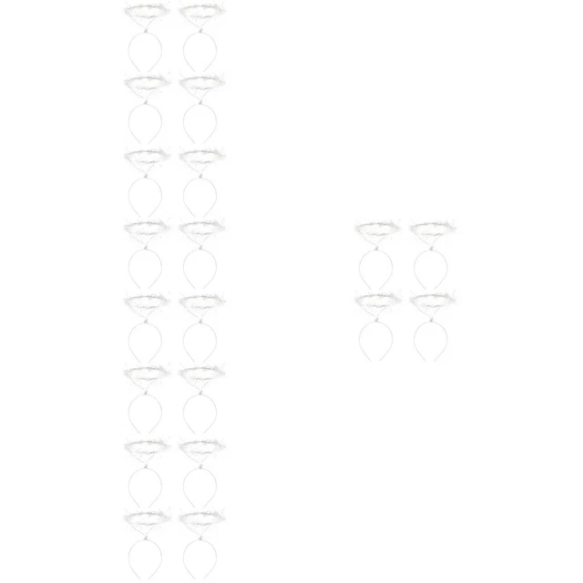 20 Pcs White Headpiece Angel Headband Black Head Band Makeup Headband Clothing