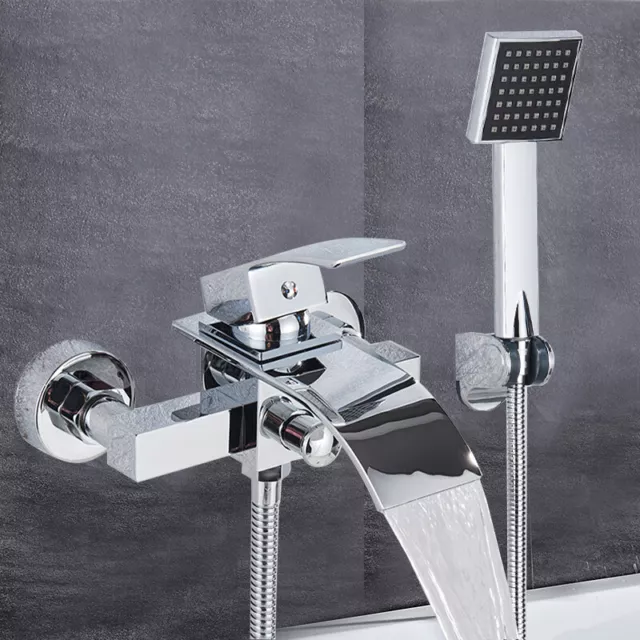 Miscelatore doccia vasca bagno doccia rubinetto cascata doccetta cromato ottone