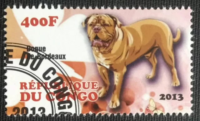 135.CONGO 2013 (400F) Gebraucht Briefmarke Hunde ( Dogue De Bordeaux)