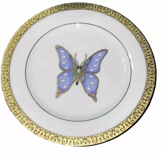 Gold Buffet Royal Gallery Butterfly Pattern Plate