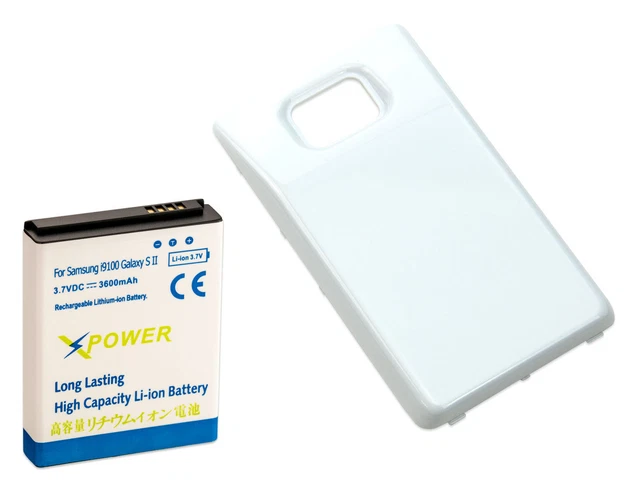 X Power 3600mAh Extended Battery + White Door For Samsung Galaxy S2 i9100