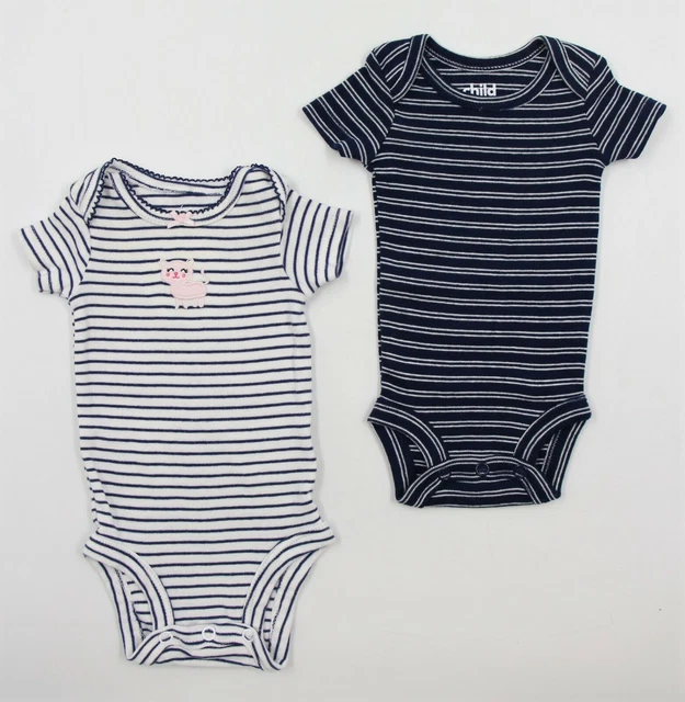 George Carter's Baby Infant Boy 1 Piece Bodysuits Rompers Lot 2 Size Newborn