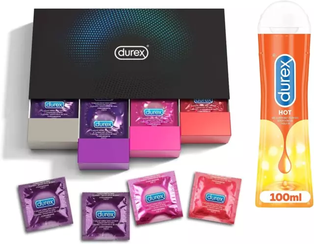 Durex - Coffret Cadeau Saint Valentin Plaisir - 40 Préservatifs Fun Explosion (U