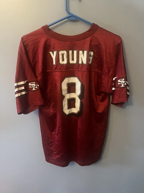 Vintage Steve Young Logo Atjletic Youth L Jersey