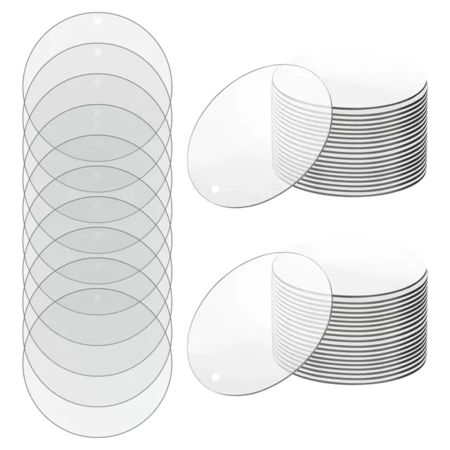 UTMACH 50 Pezzi 5cm Acrilici Cerchio Trasparente Dischi con Foro Acrilico T
