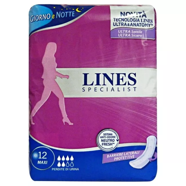 6x Lines Specialist Pour Incontinence 12 Pièces Maxi