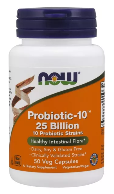 NOW Foods Probiotic-10 25/50/100 Billion CAPSULES & POWDER | 3 Sizes | Immunity