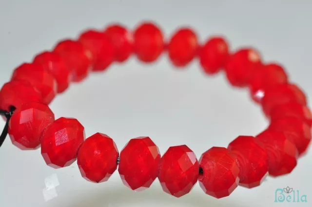 22 Pieces 6x4mmmm RUBY QUARTZ Faceted Rondelle Beads B0608