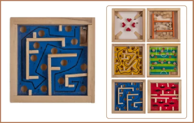 Holz-Mini-Reisespiele Geschicklichkeitsspiele Retro Labyrinth Blau