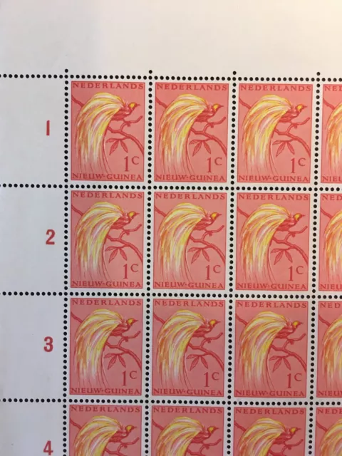 NEDERLANDS NEW GUINEA 1954 oiseau de paradis full sheet folded MNH see pic