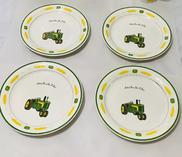 4 pcs. ~ Gibson ~ John Deere 2 Dinner Plates/2 Salad Plates