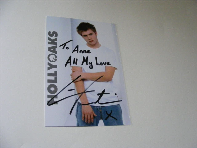 CHRIS FOUNTAIN Signed HOLLYOAKS Promo Photo Cast card Autograph TV Actor