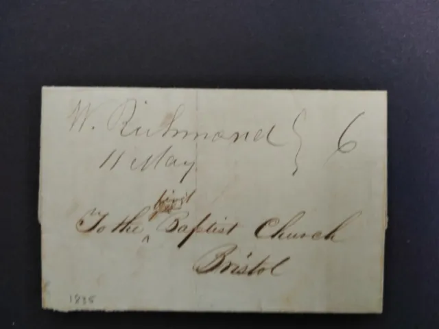 New York: West Richmond 1835 Stampless Cover, Ms, Scarce DPO Ontario Co