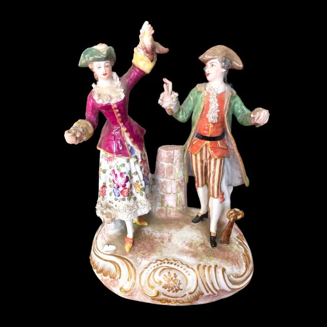 RARE Antique Eugene Marx Clauss OldParis Hand Painted Figurine Mid 19th Century