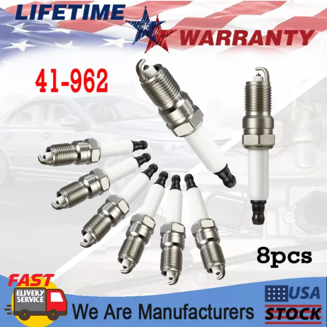 8PCS Upgraded 41-962 Iridium Spark Plugs For Chevy Silverado GMC Sierra 19299585